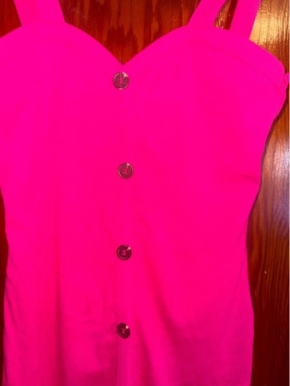 Hot Pink Ribbed Bodycon Dress - Medium - Picture 10 of 15